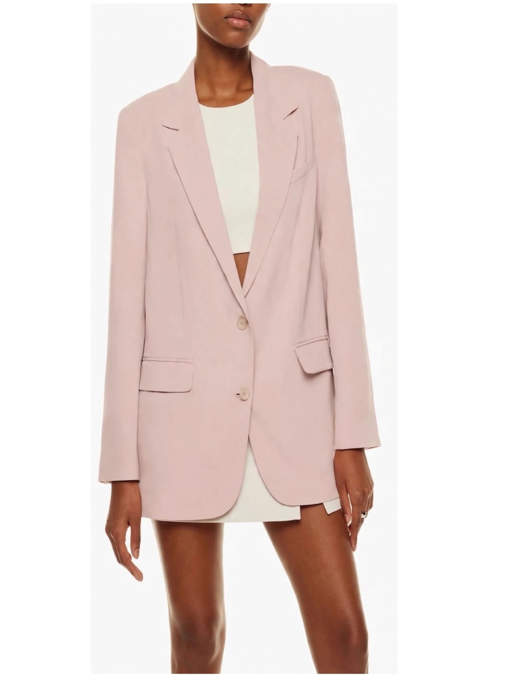 Babaton Dusty Rose Double-Button Tailored Blazer